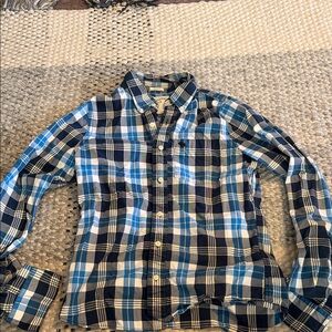 Abercrombie and Fitch Blue Plaid Men's Shirt - Large